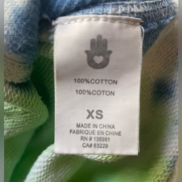 Tie Dye Peloton Hooded Sweatshirt by Spiritual Gangster,Rainbow colors. Size XS. - Picture 14 of 14